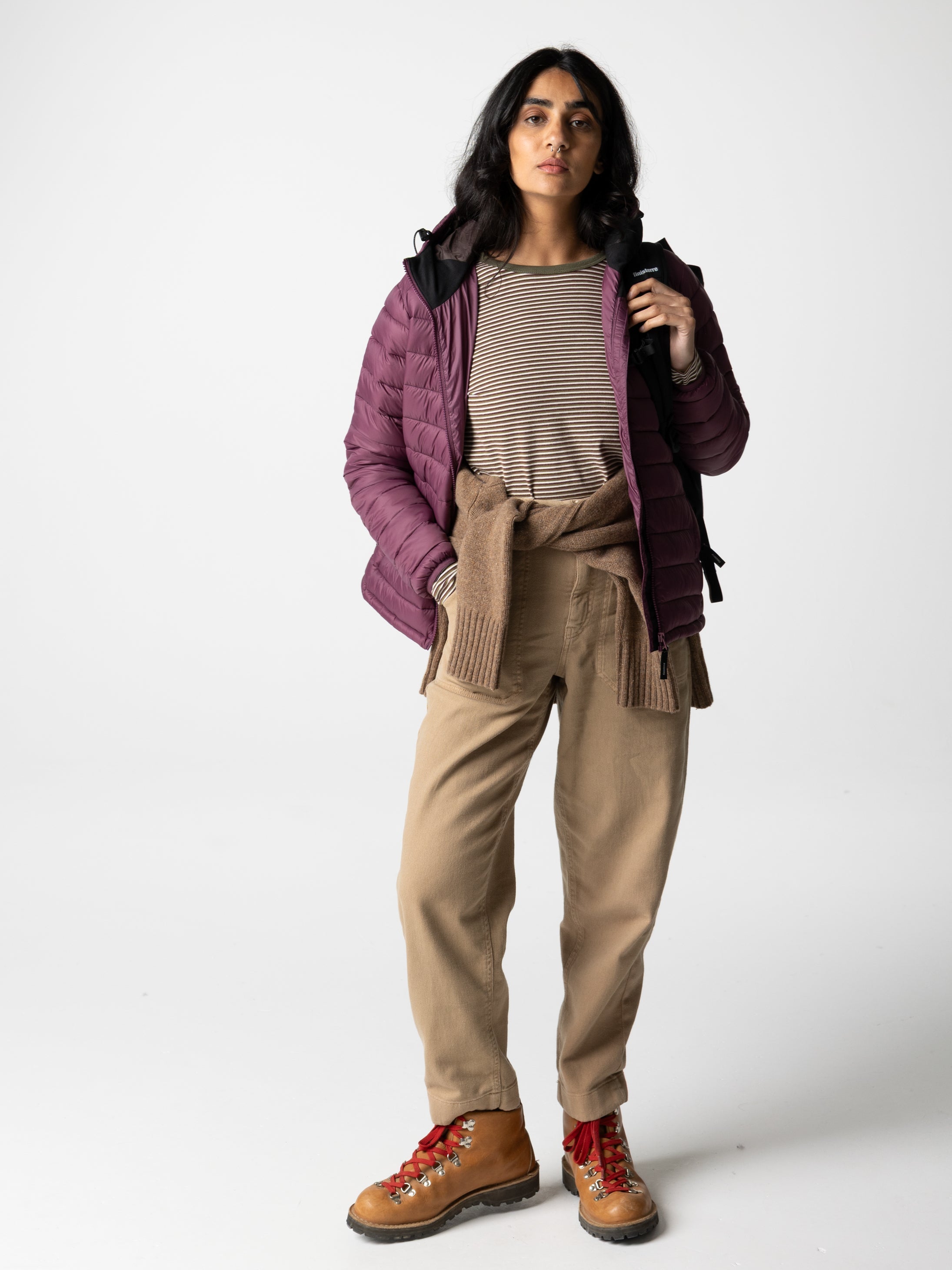 Recycled Hooded Jacket in Plum - Nimbus