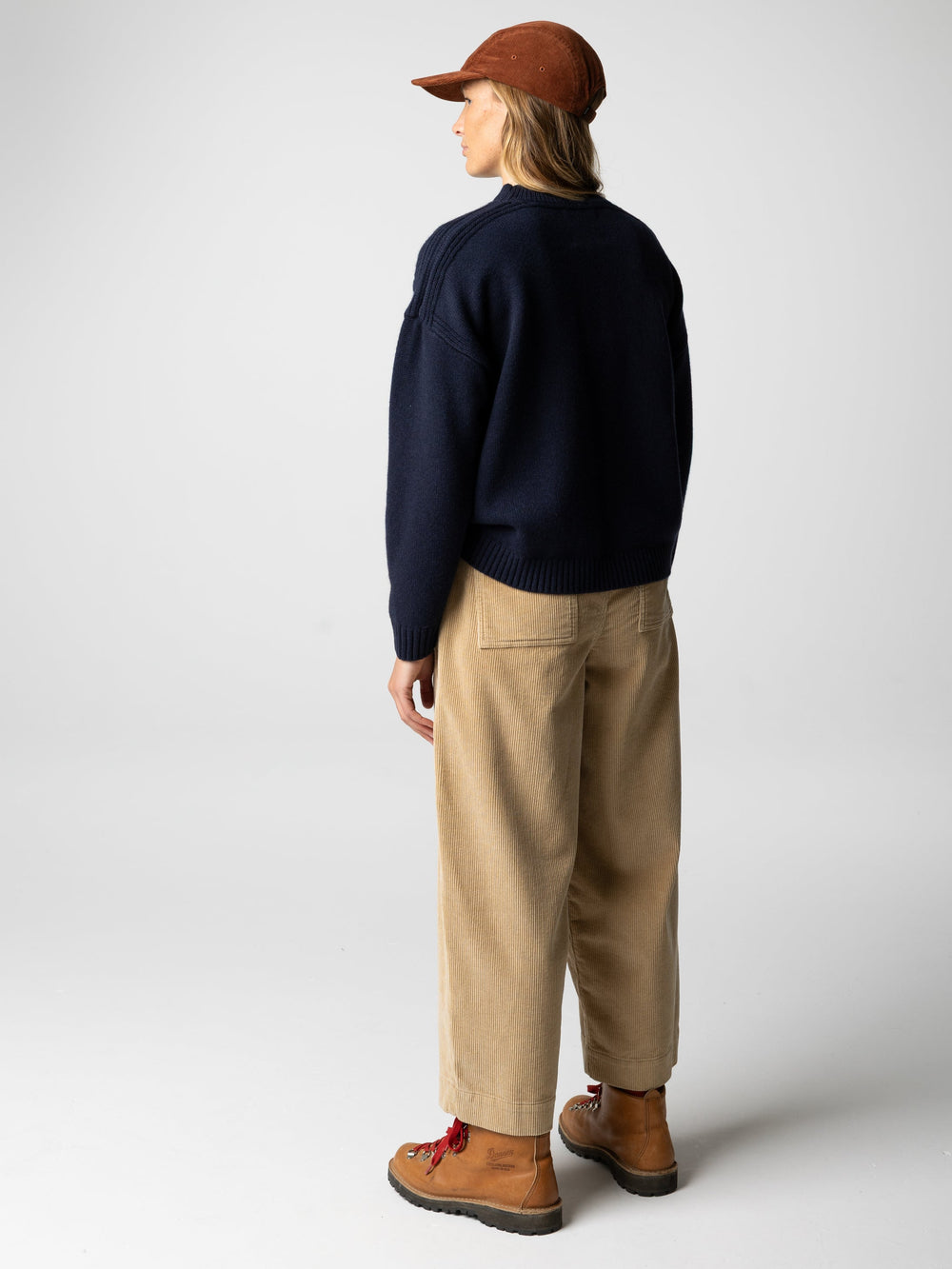 Wool Knit Jumper in Navy - Polperro