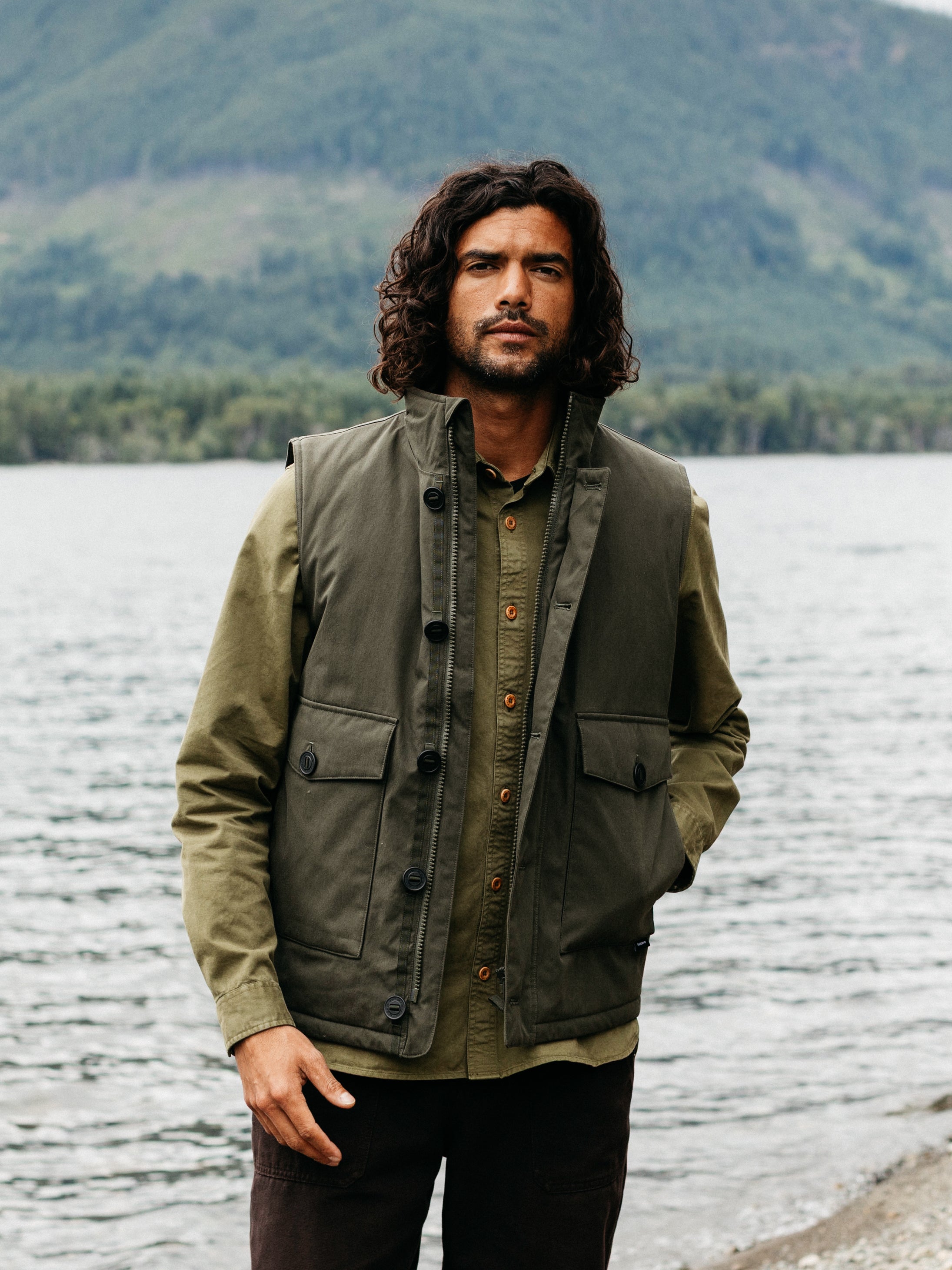 Recycled Insulated Gilet in Green - Shipyard