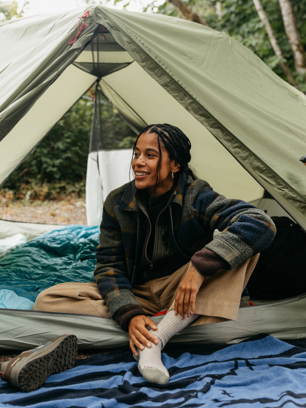 Wool Blend Blanket Jacket in Sugar Kelp Multi - Stowe