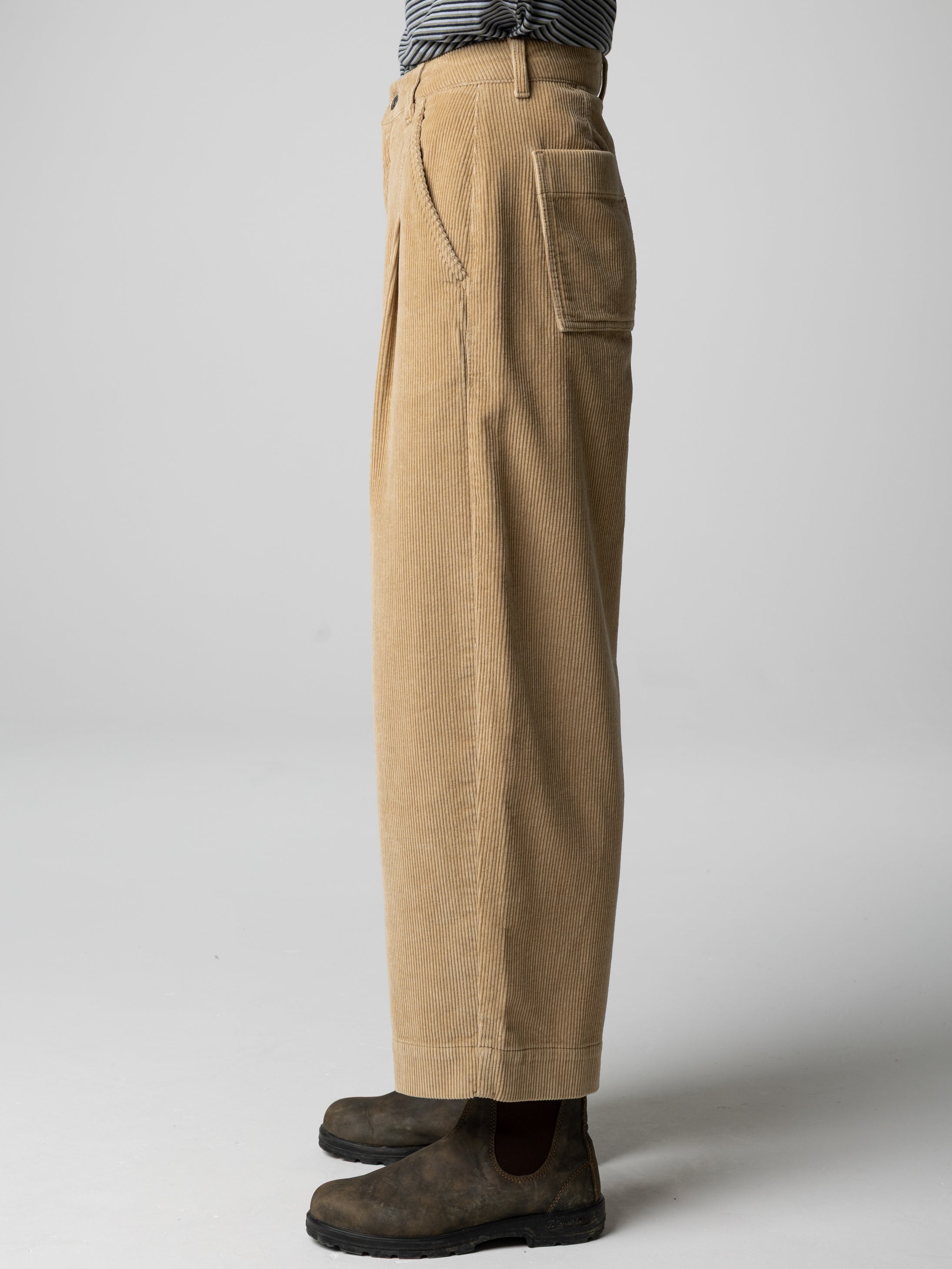 Organic Cotton Cord Trouser in Flint - Studio