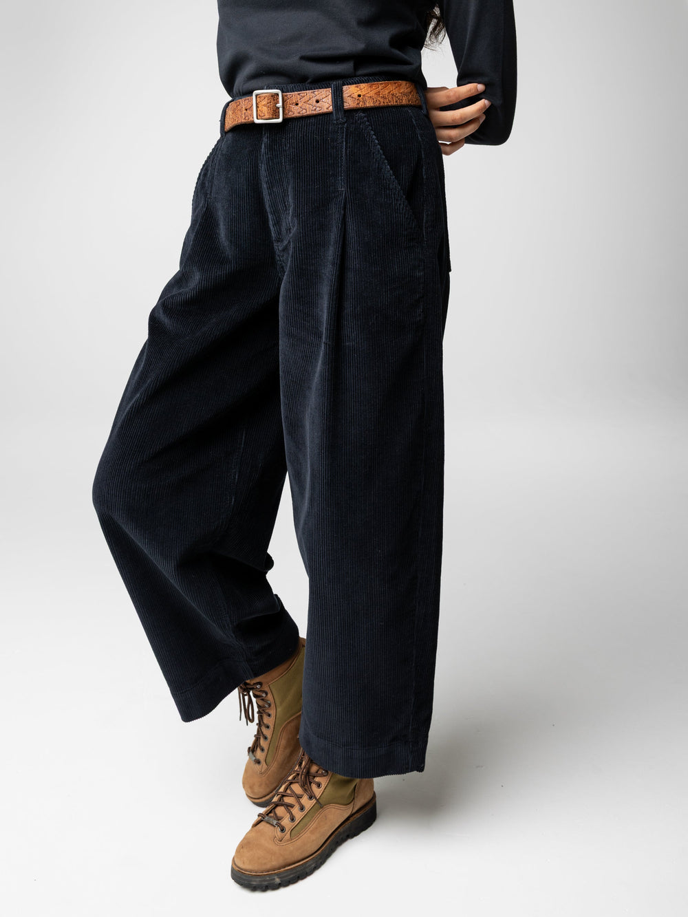 Organic Cotton Cord Trouser in Black - Studio