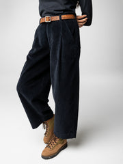Organic Cotton Cord Trouser in Black - Studio