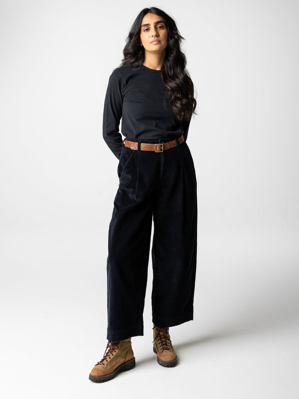 Organic Cotton Cord Trouser in Black - Studio