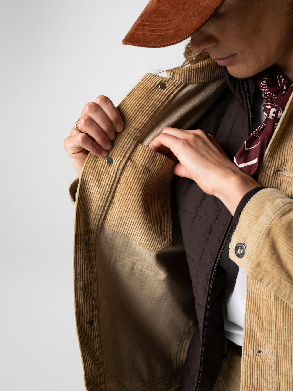 Organic Cotton Cord Chore Jacket in Flint - Yarrel
