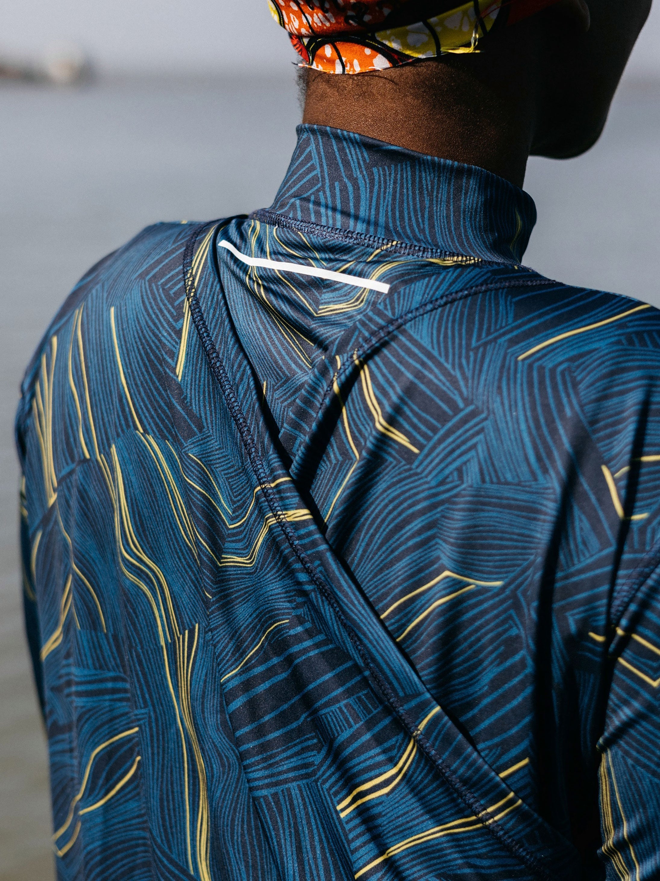 Into The Sea' Seasuit in Geometric Print