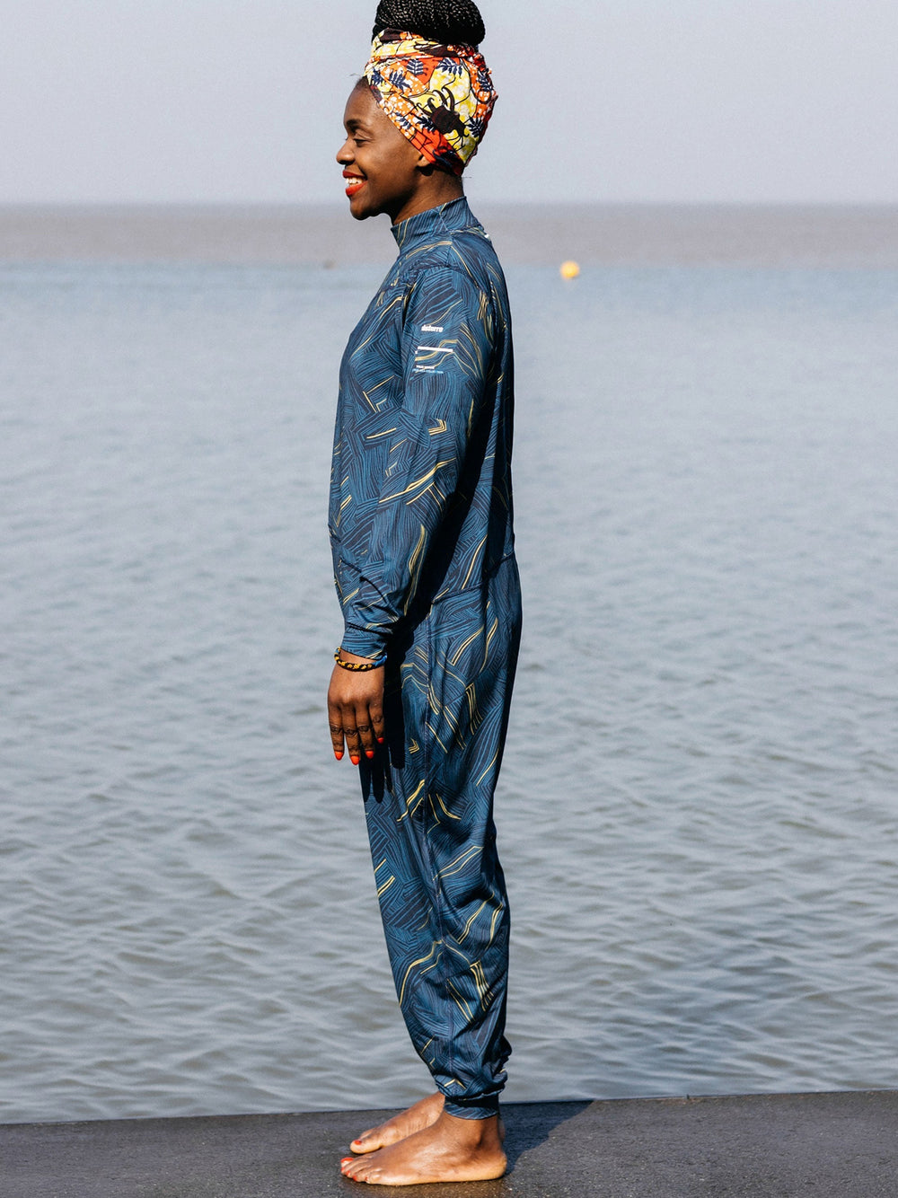 Into The Sea' Seasuit in Geometric Print