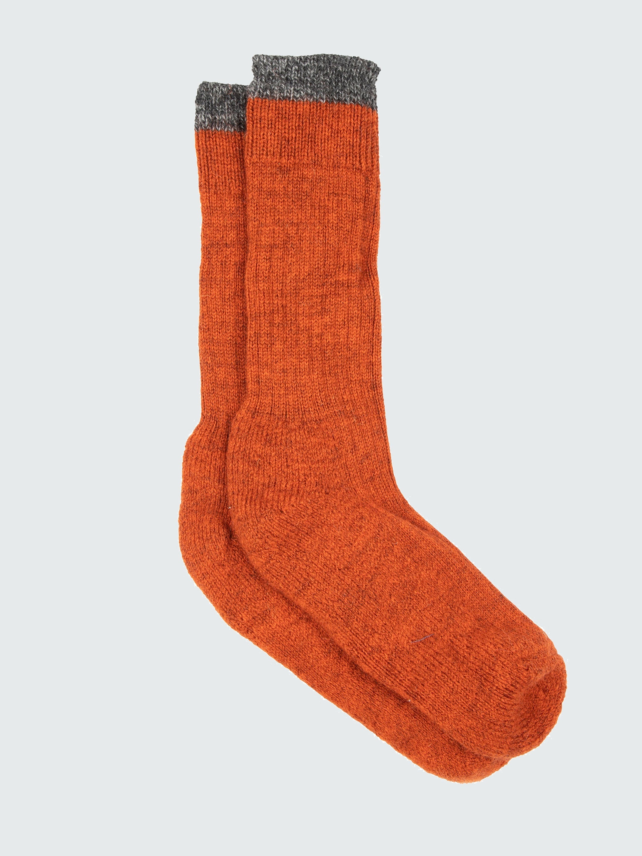 Wool Sock in Burnt Orange/Grey Marl - Bosun