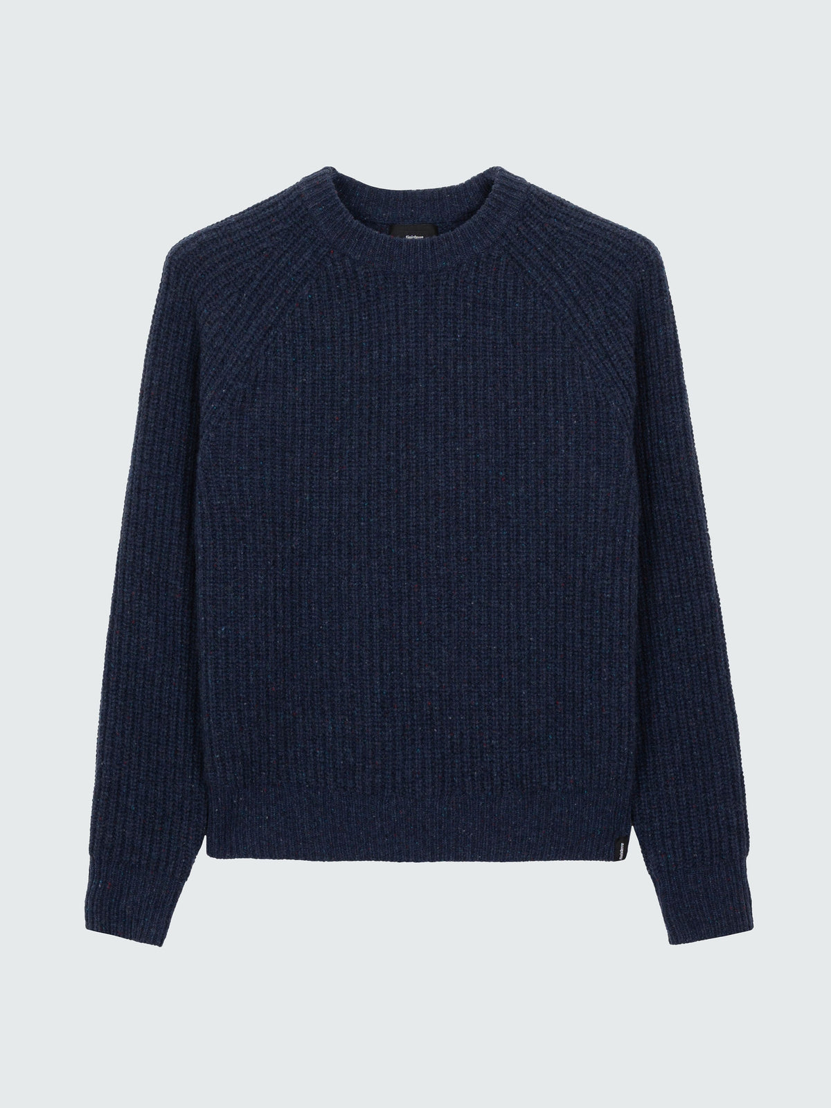 Fisherman Wool Knit Jumper in Navy - Mora