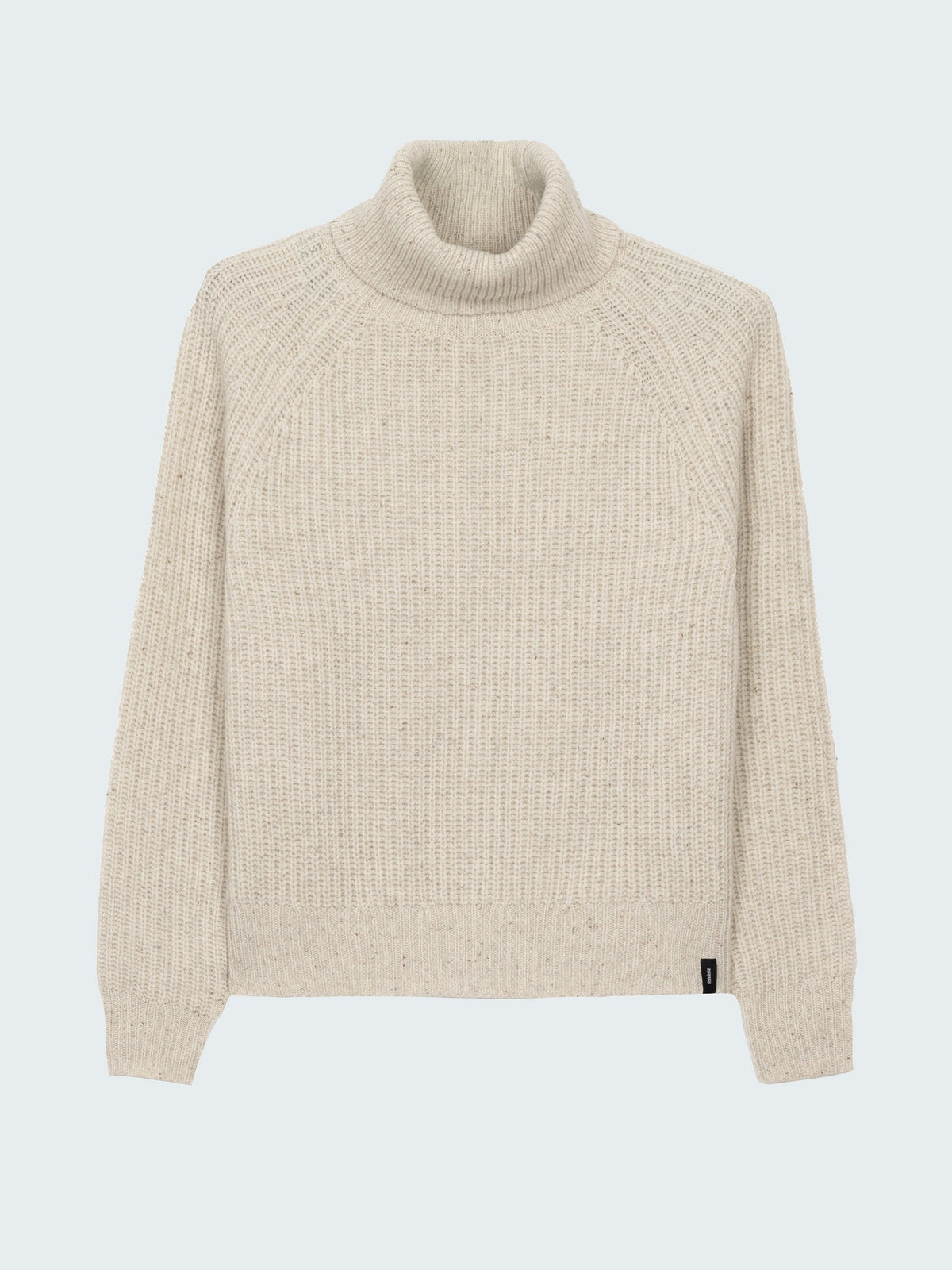 Fisherman Wool Roll Neck Jumper in Ecru - Mora