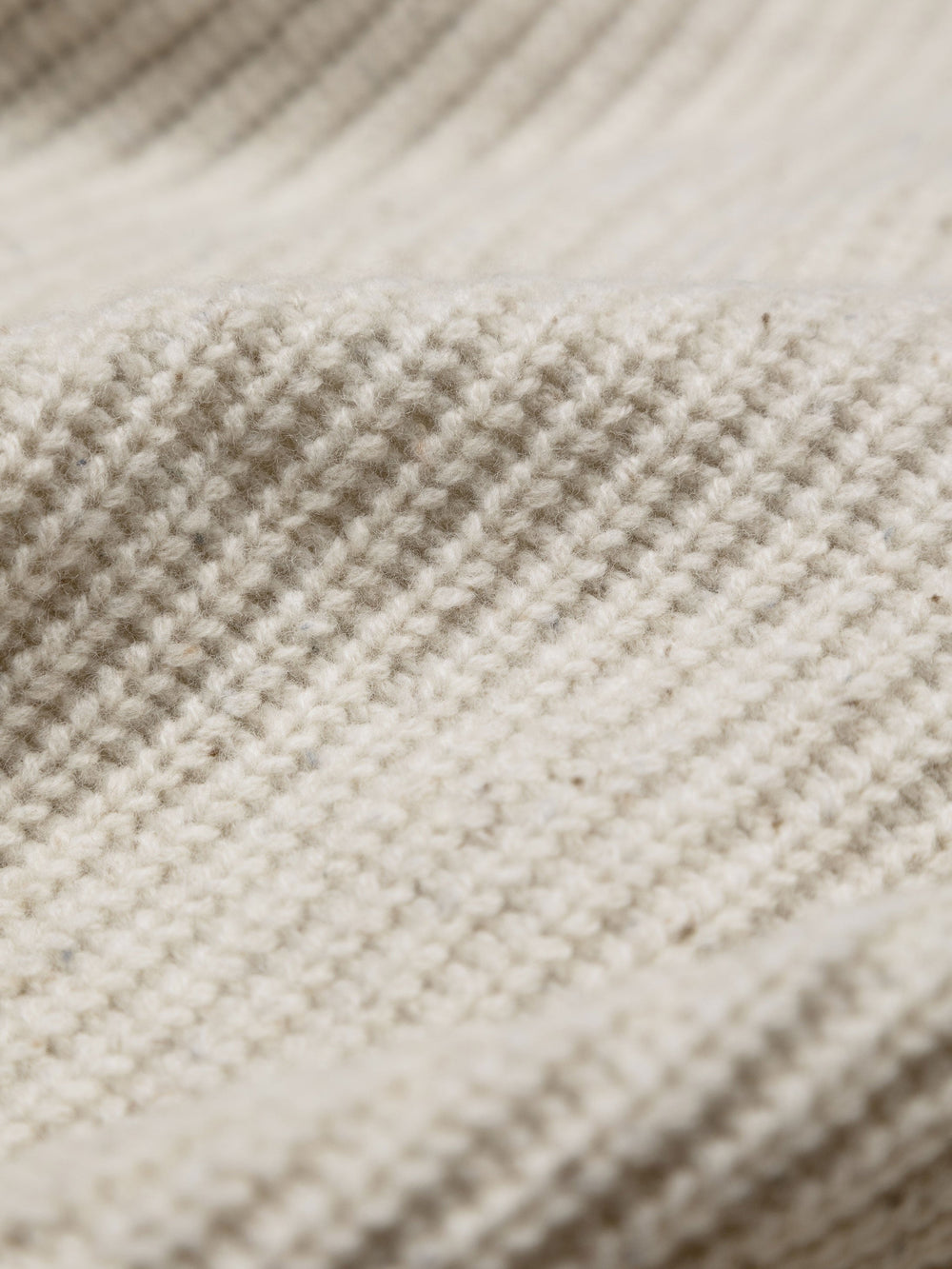 Fisherman Wool Roll Neck Jumper in Ecru - Mora