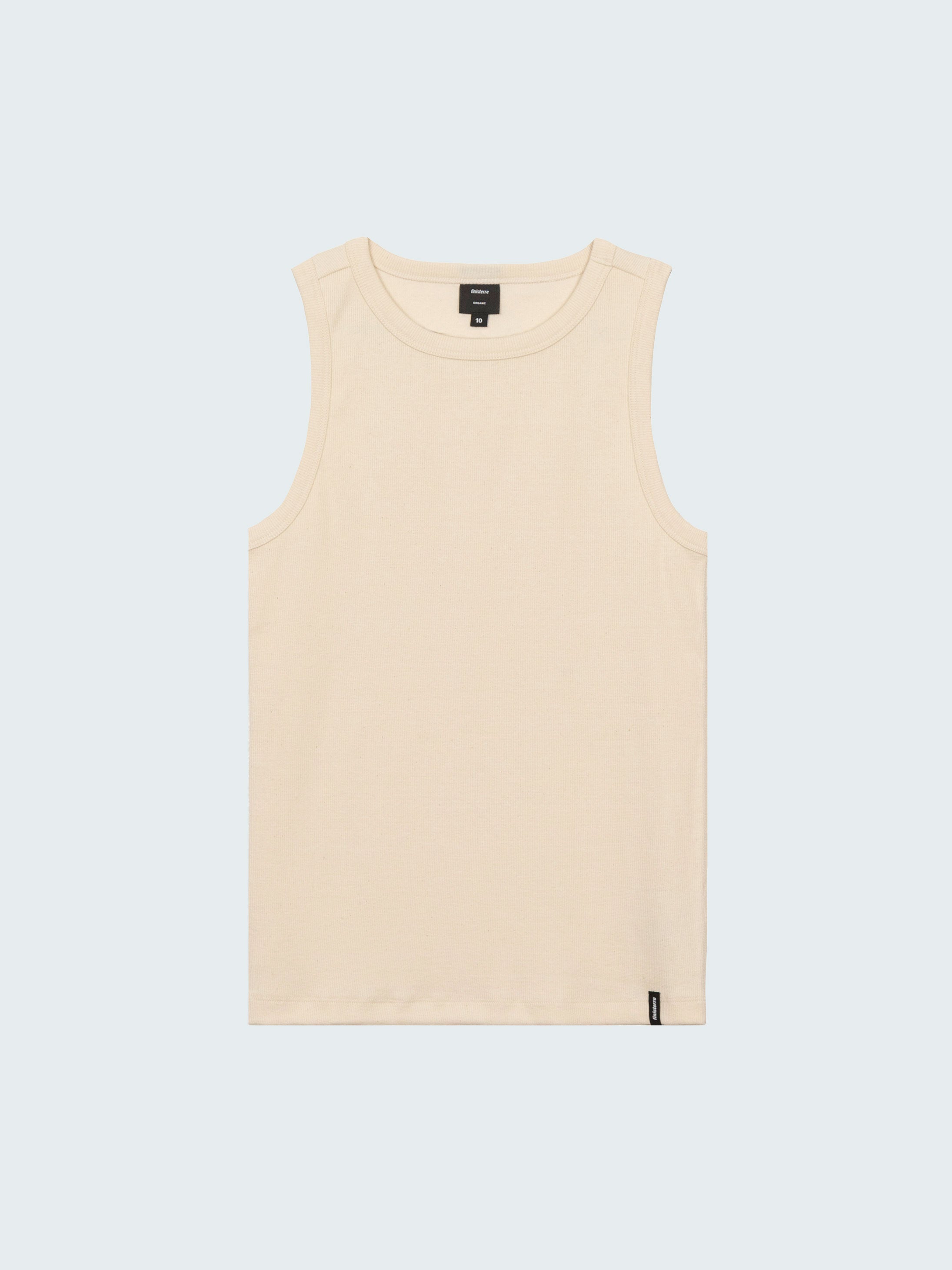 Organic White Ribbed Vest - Powes