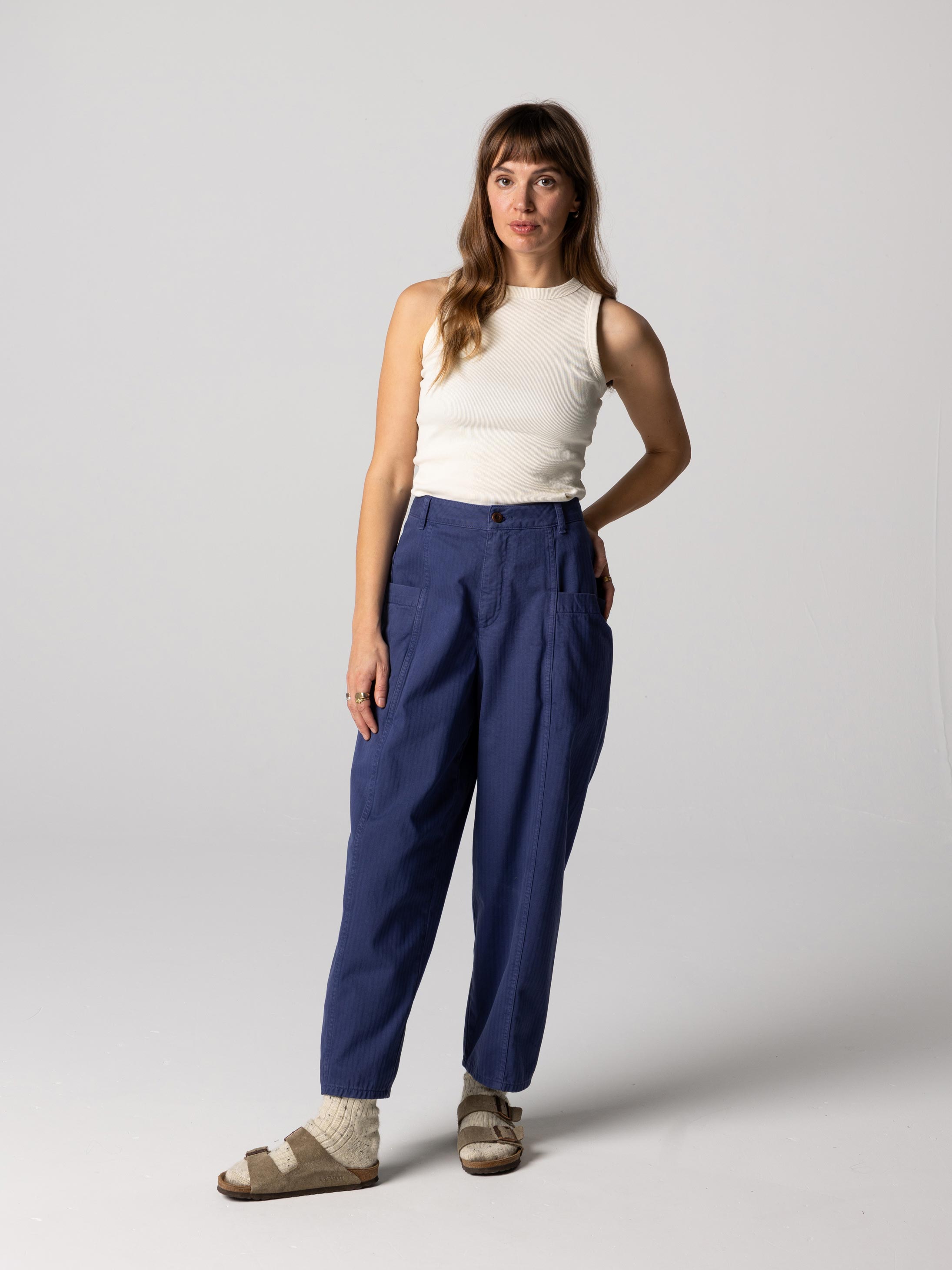 Organic White Ribbed Vest - Powes