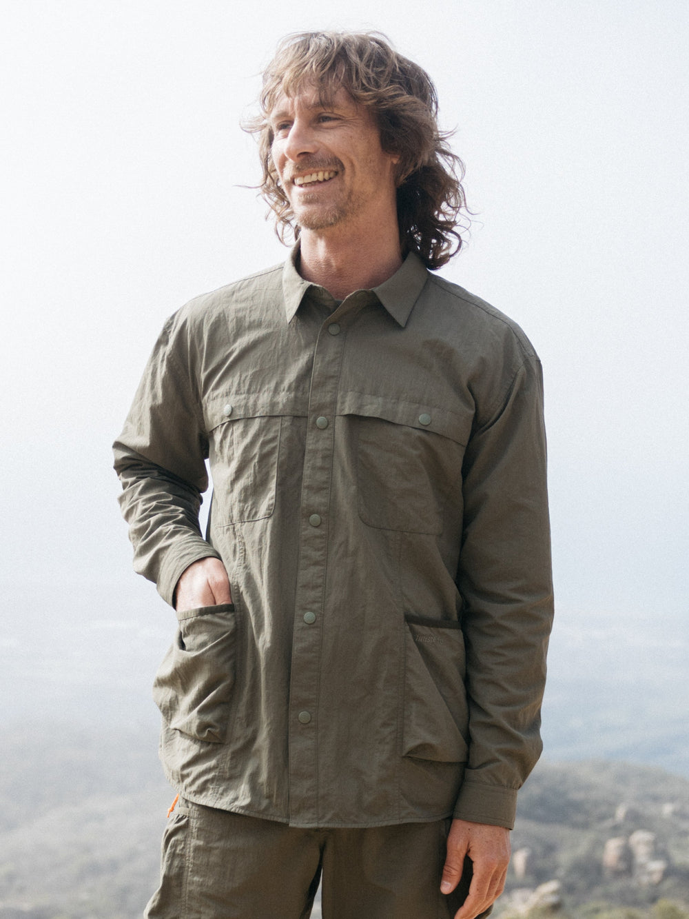 Recycled Long Sleeve Shirt in Olive - Wander