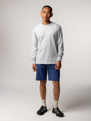 Harlyn Logo Long Sleeve T-Shirt in Grey Marl