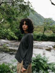 Merino Long Sleeve Baselayer in Raven Black - Seeker