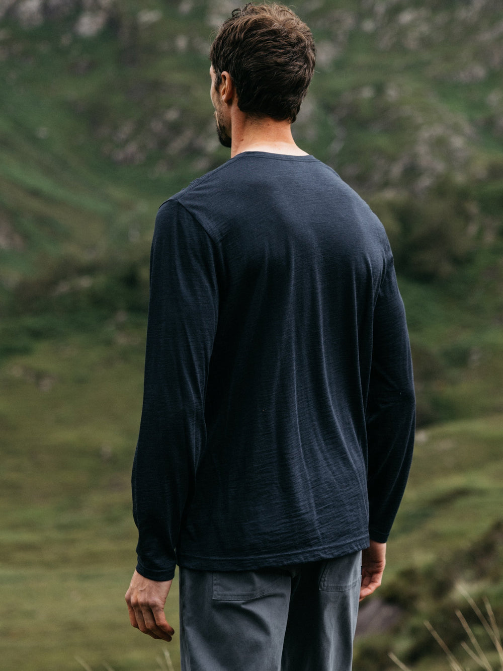 Merino Long Sleeve Baselayer in Navy - Seeker