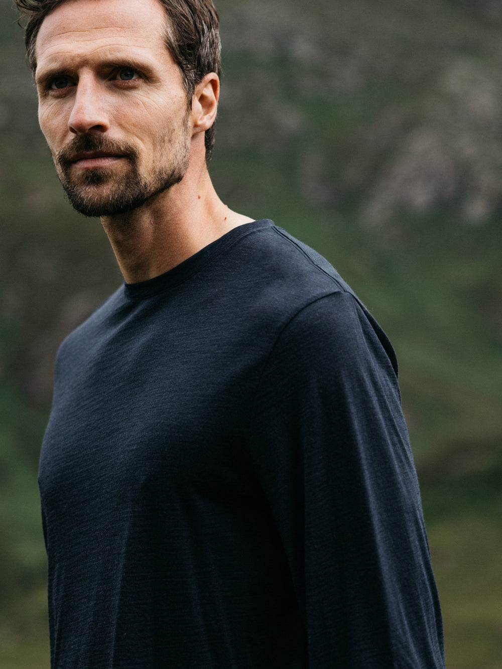 Merino Long Sleeve Baselayer in Navy - Seeker