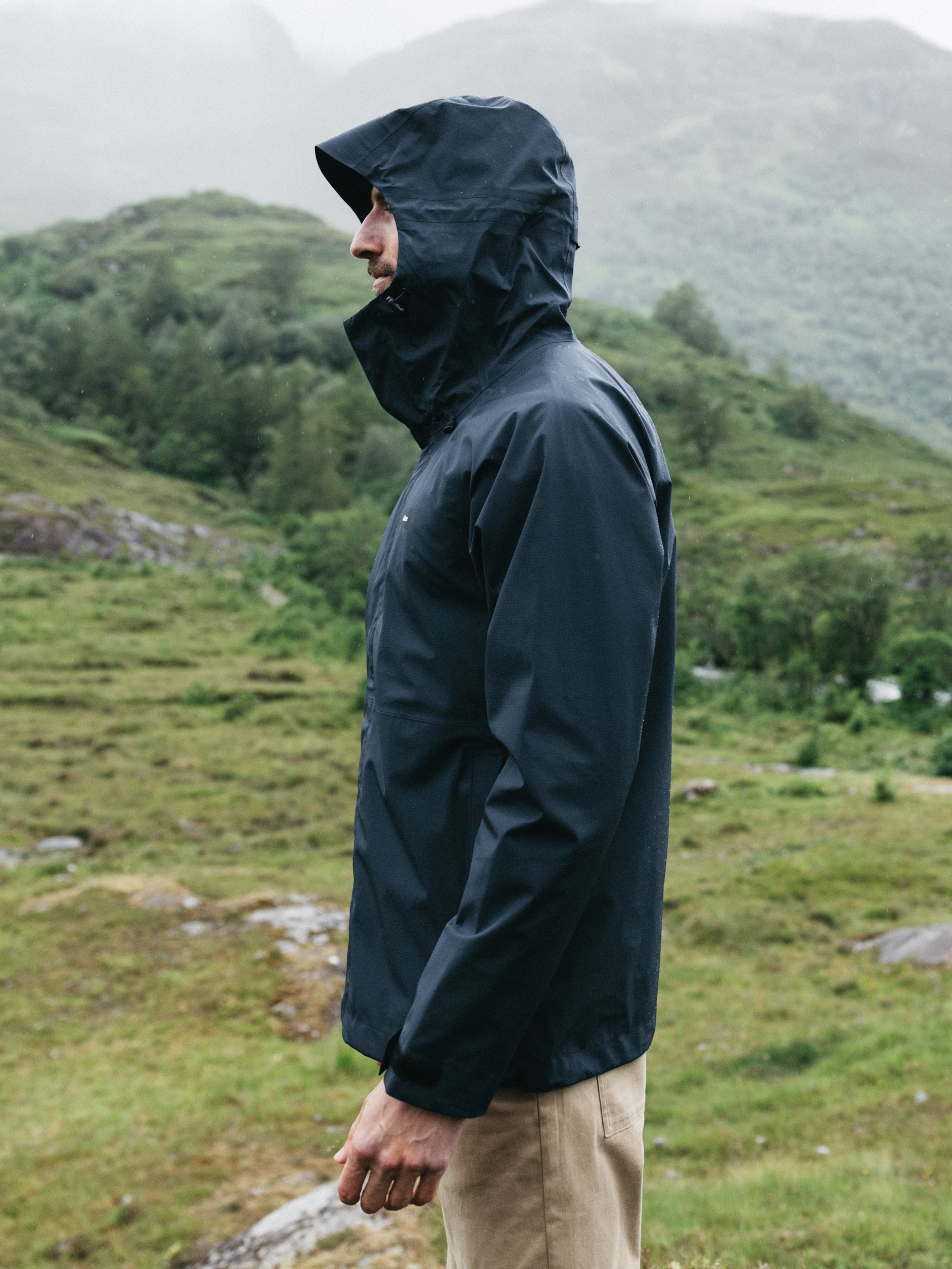 Recycled Waterproof Jacket in Navy - Skybird