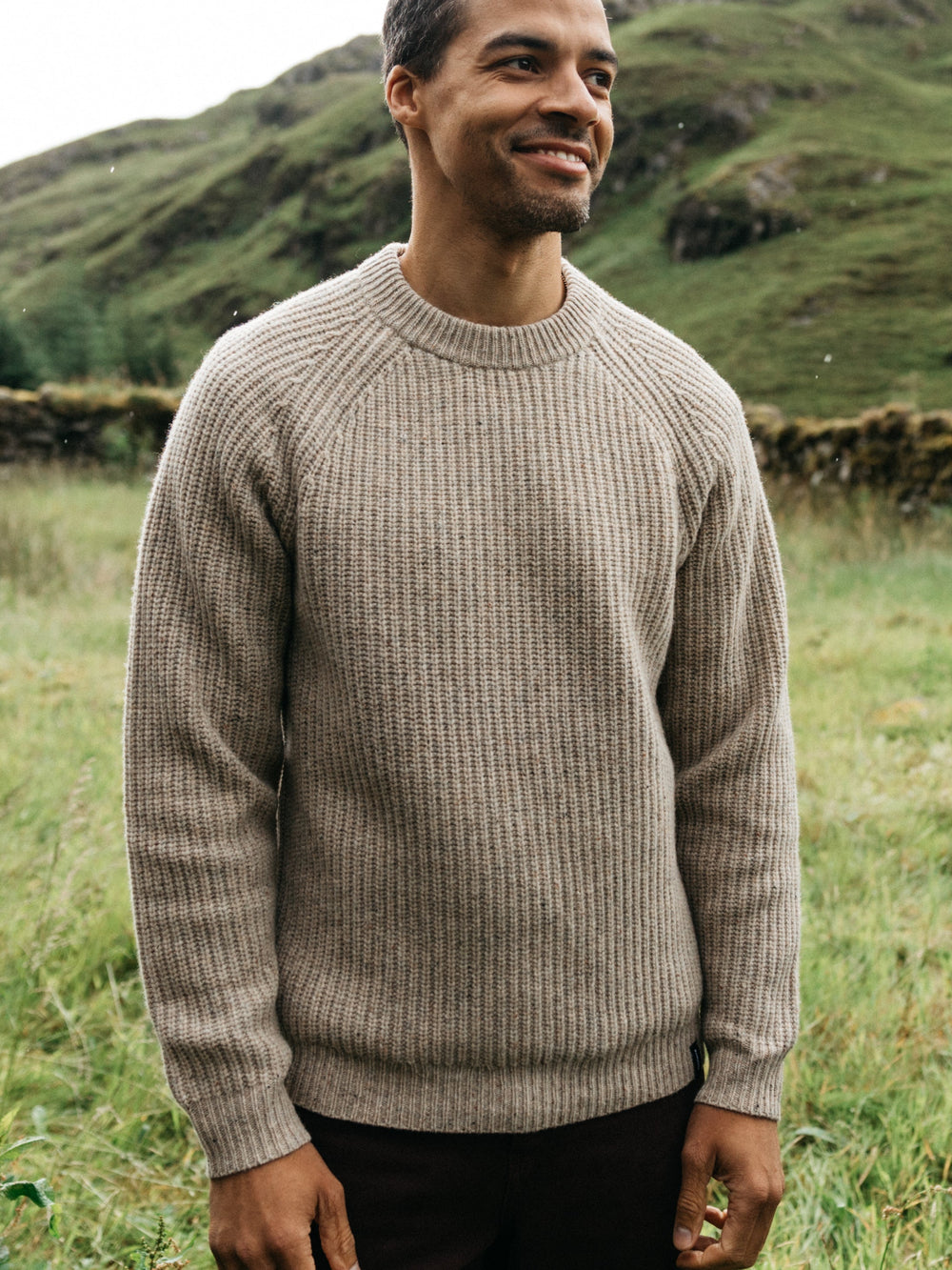 Wool Knit Jumper in Oatmeal - Mora