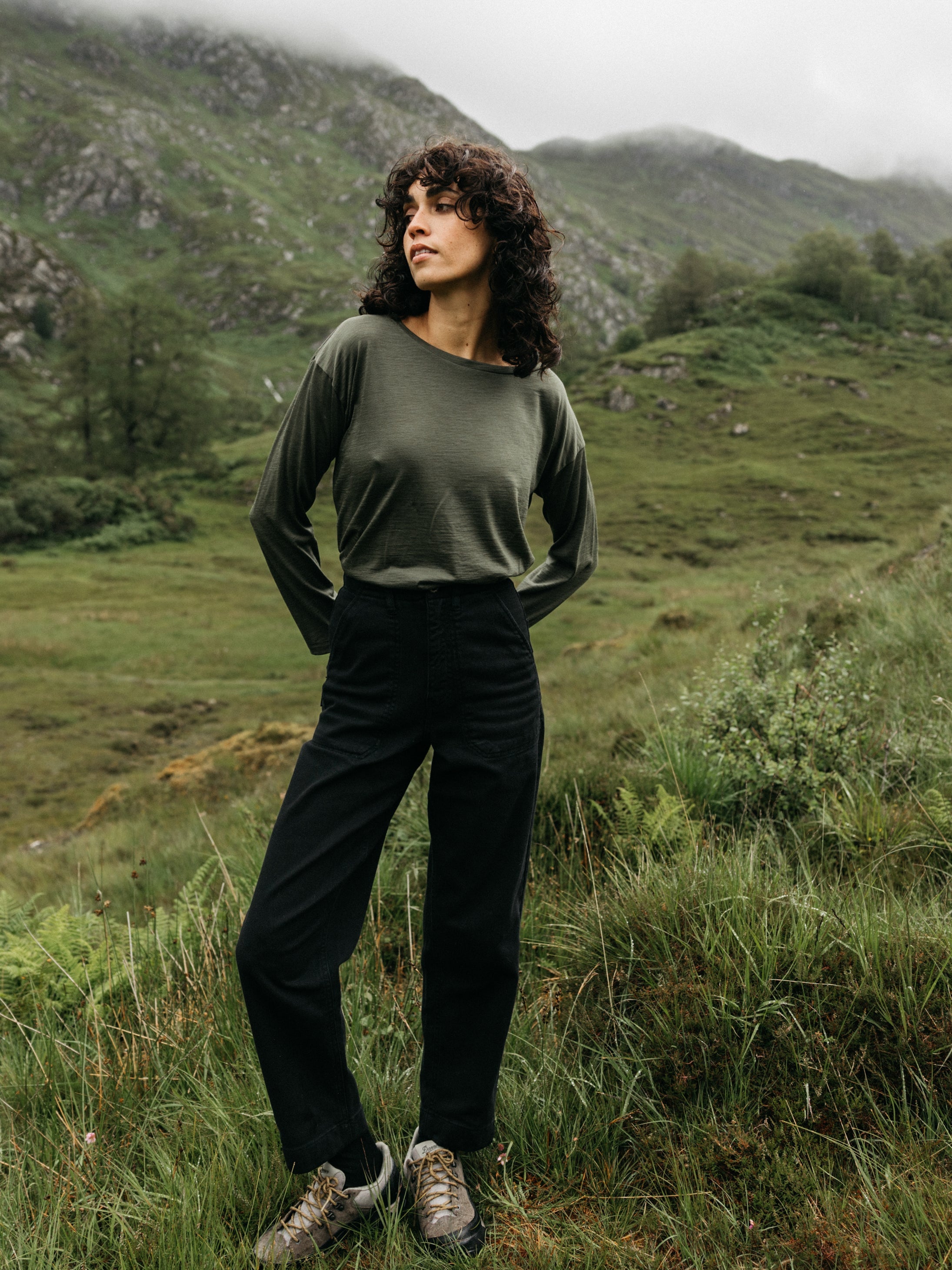 Merino Long Sleeve Baselayer in Olive - Seeker