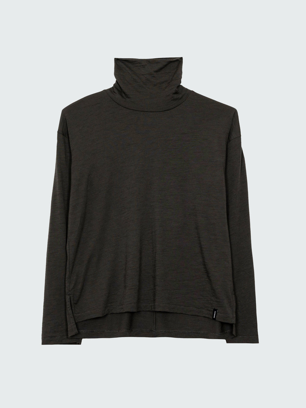 Merino High Neck T-Shirt in Raven - Seeker