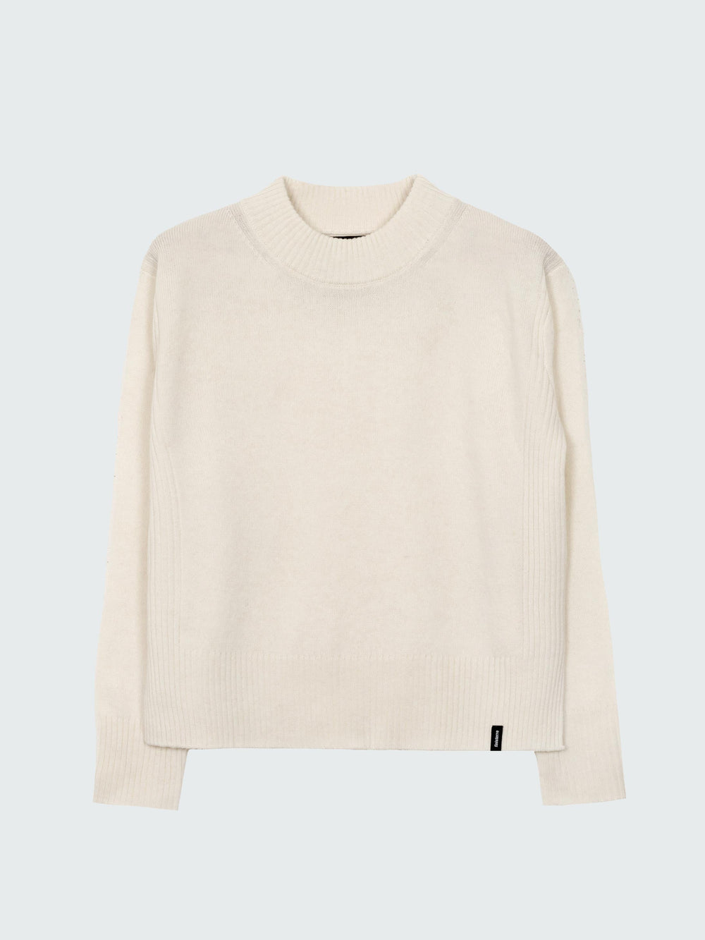 Wool Ribbed Knit Jumper in Ecru - Cavan