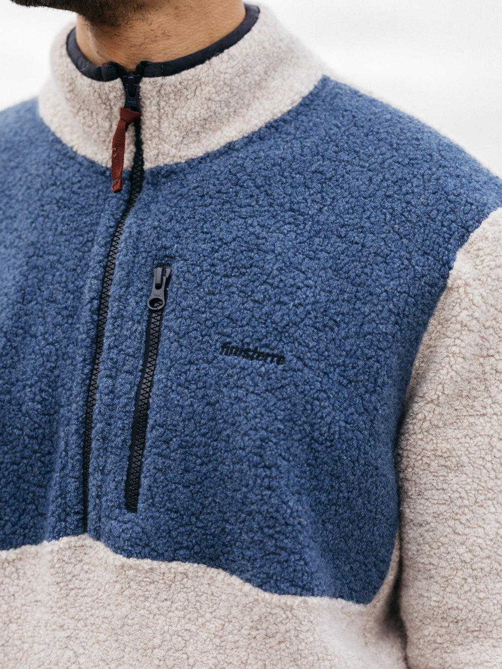 Hegen 1/4 Zip Fleece in Coastal Fjord/Oatmeal